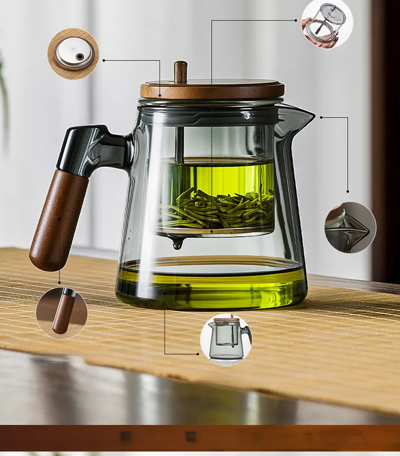 Large Capacity Dividing Teacup with Removable Glass Inner Tank - Tea Ceremony Water Separation Filter