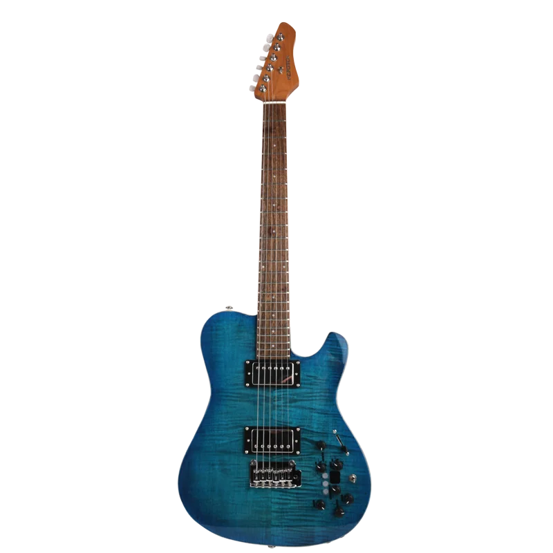 Chitarra Elettrica Da Viaggio Silenziosa Portatile Con Effetto Fiamma In Acero Top Electricas