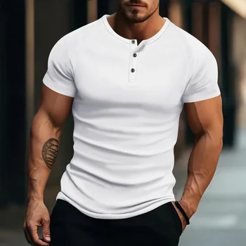 T Shirt da uomo Casual manica corta Jogging muscolari Bodybuilding Tshirt Maschile Palestra Fitness Top Tee Streetwear Slim Fit T-shirt estiva