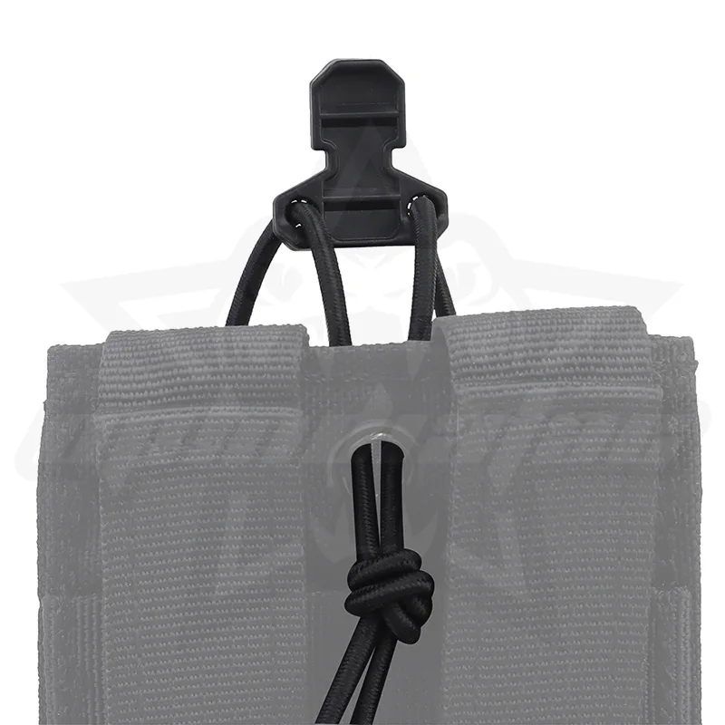 Hunting Bungee Cord Fastening Pull Ring for Open Top Magazine Pouch Vest Quick Elastic Fastening Strap 1 Set magazine pouch ammo pouch