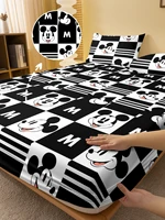 1 cartoon cute Mickey pattern digital printed frosted Fitted Sheet,bedroom printed bed cover,bedding(No pillowcase) 1