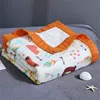4 Layers Bamboo Cotton Blanket Baby Muslin Swaddle Kids Bath Towel Infant Bedding For Newborn Baby Blanket Infant Wrap 110X120CM 4