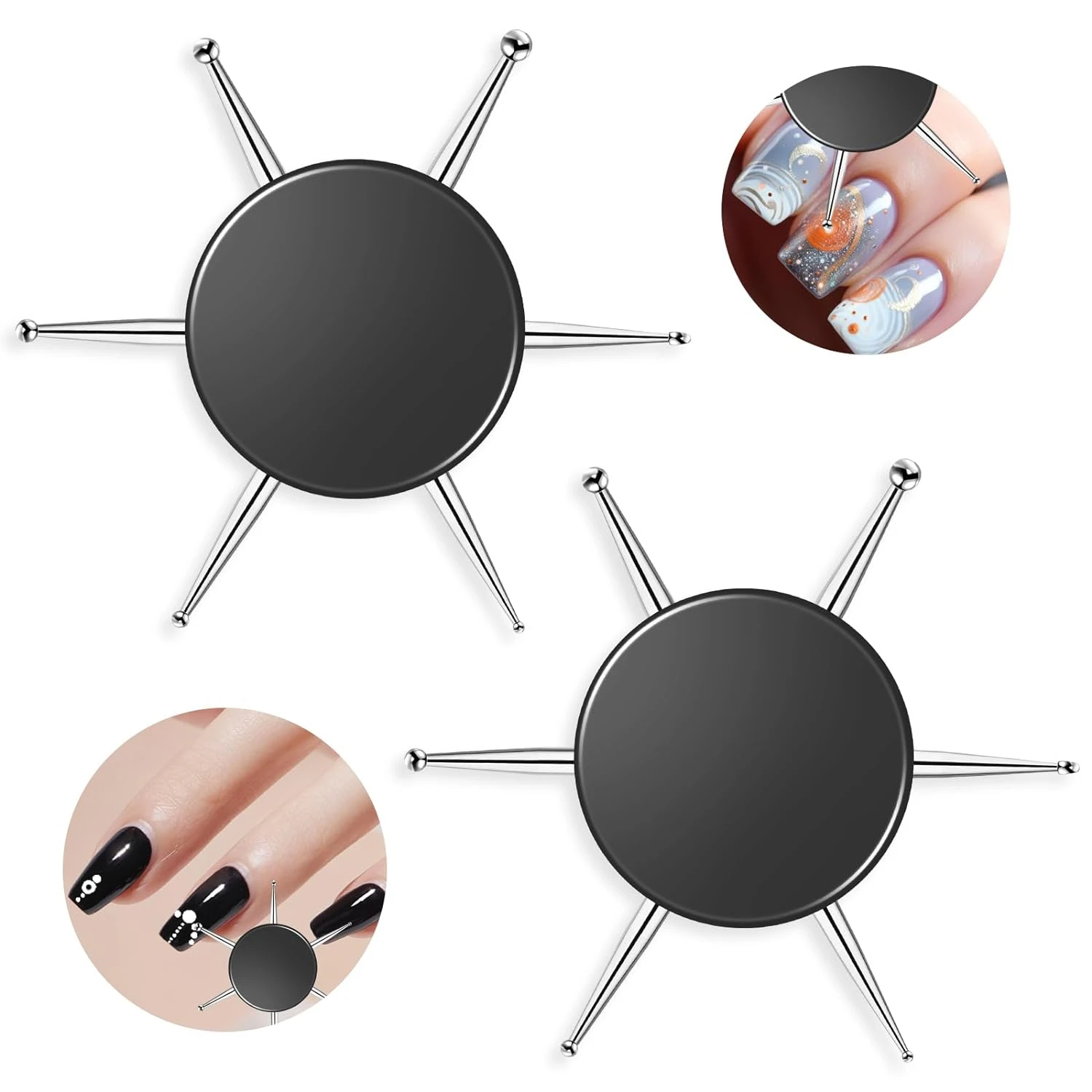 Professional and Versatile Circular Stainless Steel Nail Dotting Pen Set-6 in 1 Kit for Precise Manicure-Perfect for Embossi