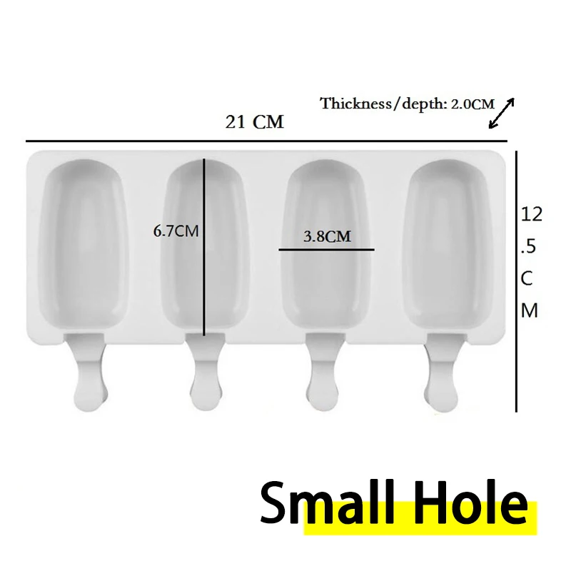 Description Picture 4 of item4/8 Hole Food Grade Silicone Ice Cream Mold Ice Pop Cube Popsicle Mold With Sticks Dessert DIY Magnum Cake Mold Ice Cream Maker