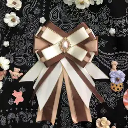 Lolita Clothing Accessories Bow Tie Retro Korean British Suit Shirts Sweater Collar Flower Pins Handmade Original Design Jewelry