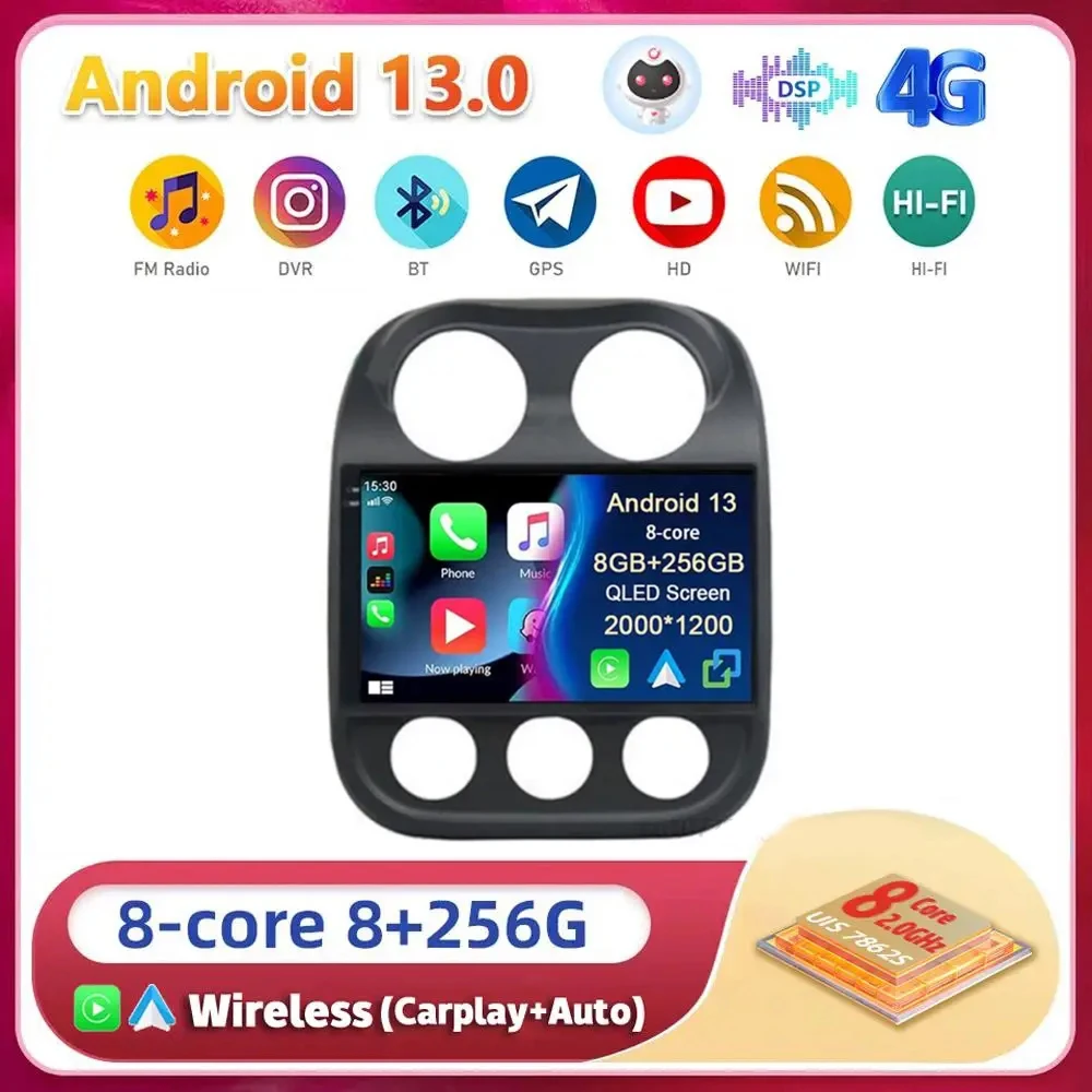 

Android 13 Carplay For Jeep Compass Patriot 2010 2011 2012 2013 2014 2015 2016 Car Radio Multimedia Player Stereo Head Unit 2din