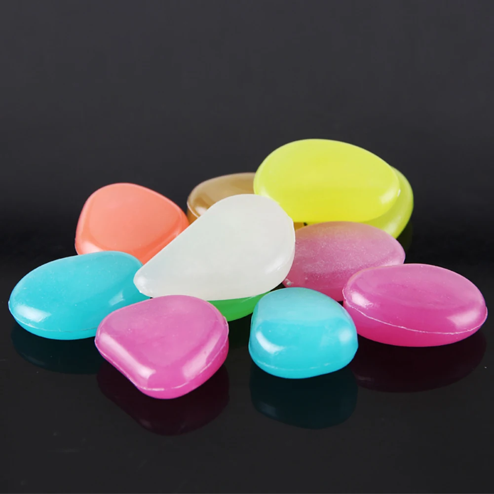 Luminous Stones Dark Garden Pebbles Glow Stones Rocks for Luminous Light-emitting Artificial Pebble Lawn Garden Yard Decoration