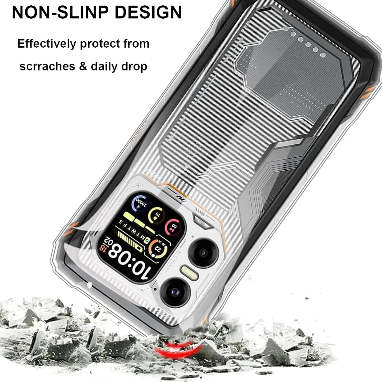 Black Transparent Soft TPU Protective Phone Case Cover
