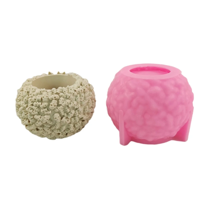 

Halloween Skull Silicone Mold Flower Pot Resin Casting Mold for Creative Home
