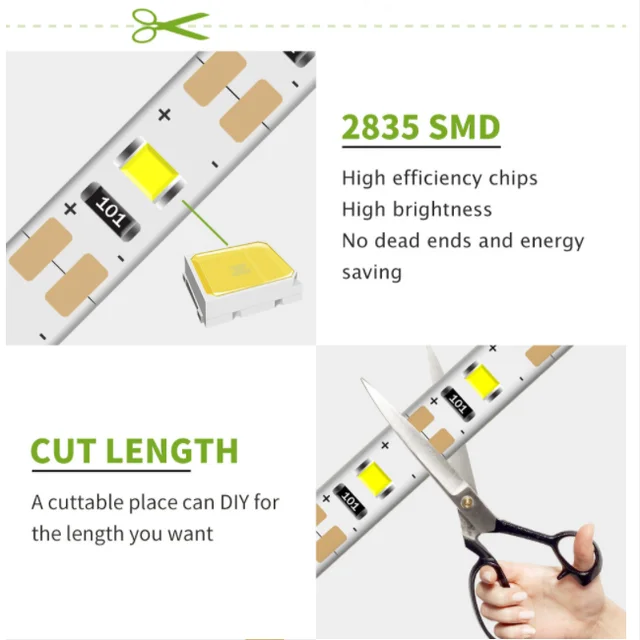 Bande lumineuse LED USB 5M, 5V, 3528, 1 mètre, 5 mètres, blanc chaud et froid, rose, vert, bleu, rouge, ruban SMD, lumière d'armoire de plafond, étanche 2