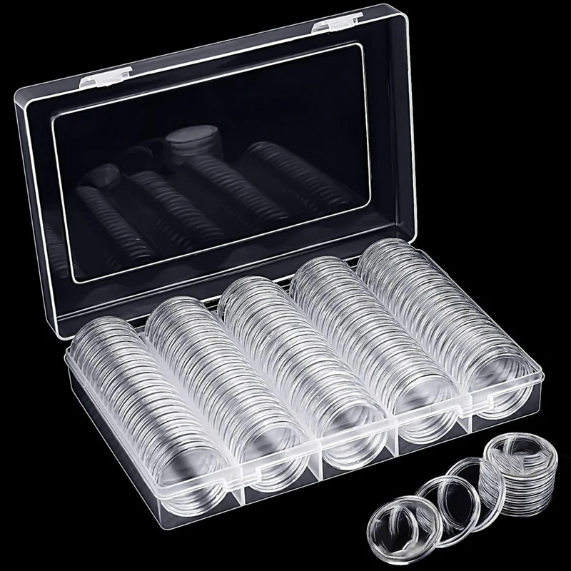 

30 Mm Coin Capsules Round Plastic Coin Holder Case With Storage Organizer Box For Coin Collection Supplies (4 Pack) Durable