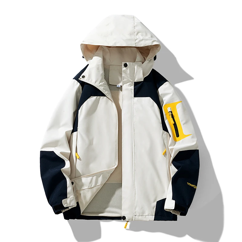 

Outdoor Couple Charge Coat 2023 Autumn/Winter Outdoor Casual Hip Hop Patch Hoodie Jacket Single Coat Jacket Windproof