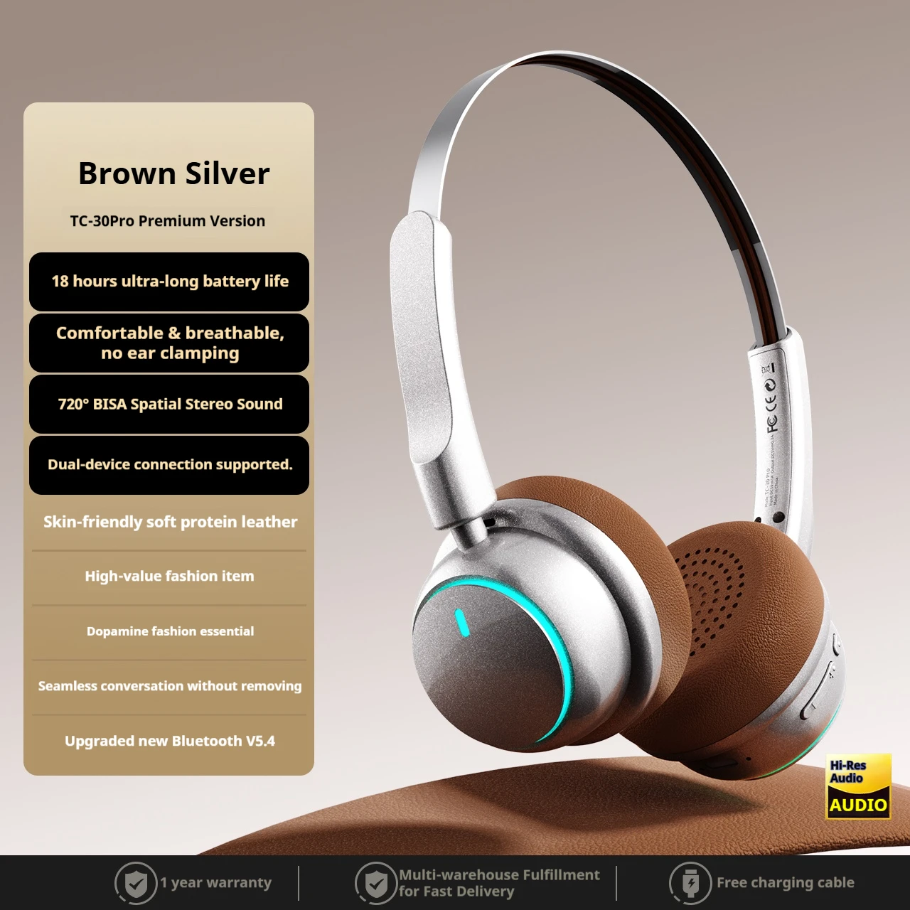 سماعات رأس بلوتوث عازلة للضوضاء انيقة مريحة