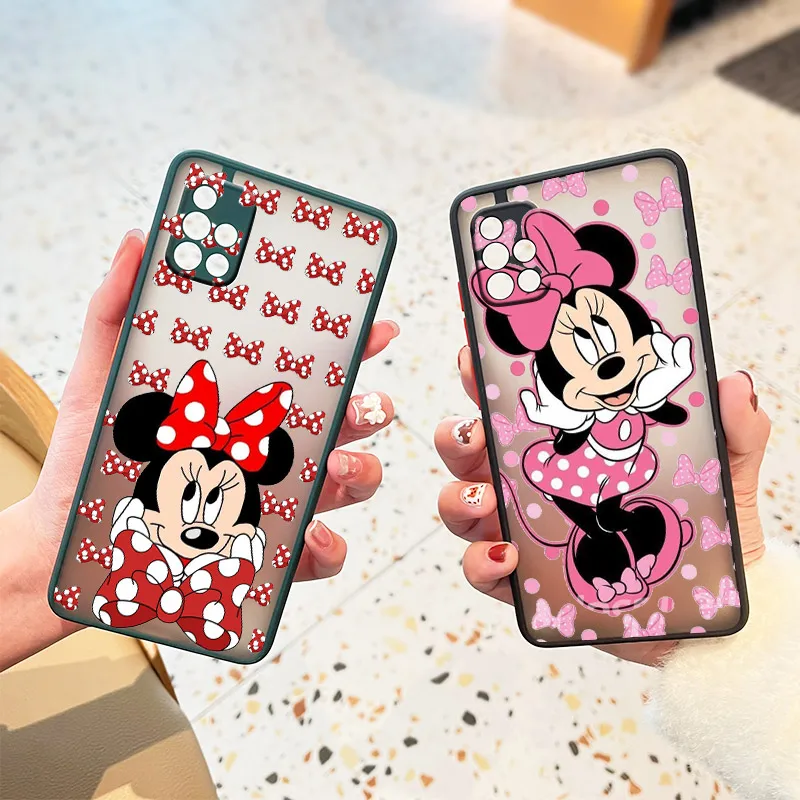 samsung cute phone cover Nụ Cười Chuột Minnie Dành Cho Samsung Galaxy Samsung Galaxy A01 A12 A02S A21S A32 A42 A51 A50 A52 A70 A71 A72 Mờ Mờ ốp Lưng Điện Thoại kawaii samsung phone cases