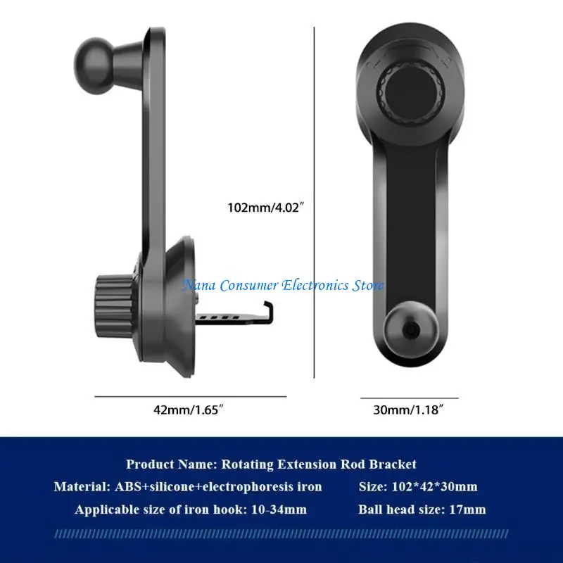 G7NE Auto Air Vent Halterung Clip Adapter Universal 17mm Kugel für Kopf Telefon Halter Stehen für Auto Ladegerät Verlängerung – Detail 7