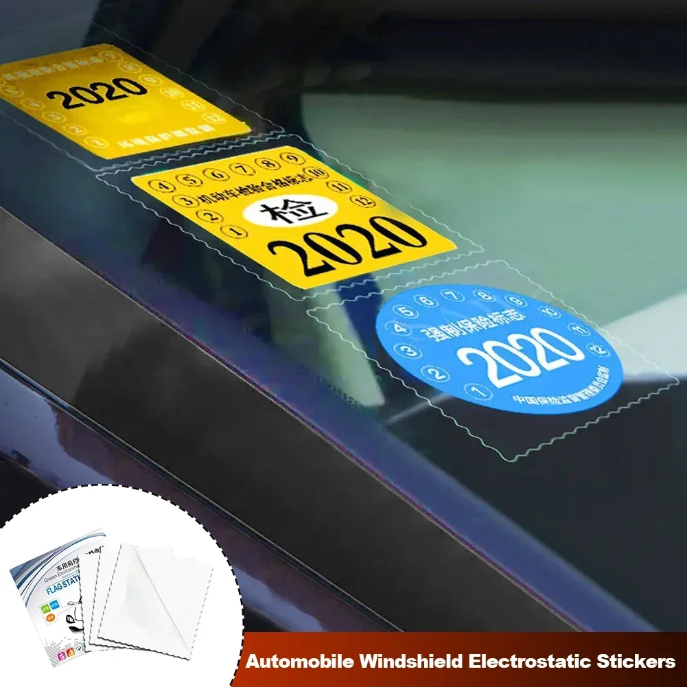 Car Tax Disc Holders Auto Insurance Stickers Tear-free Bag Annual Inspection Bag Exterior Accessories Windshield ESD Sticker 3x car accessories,car sticker