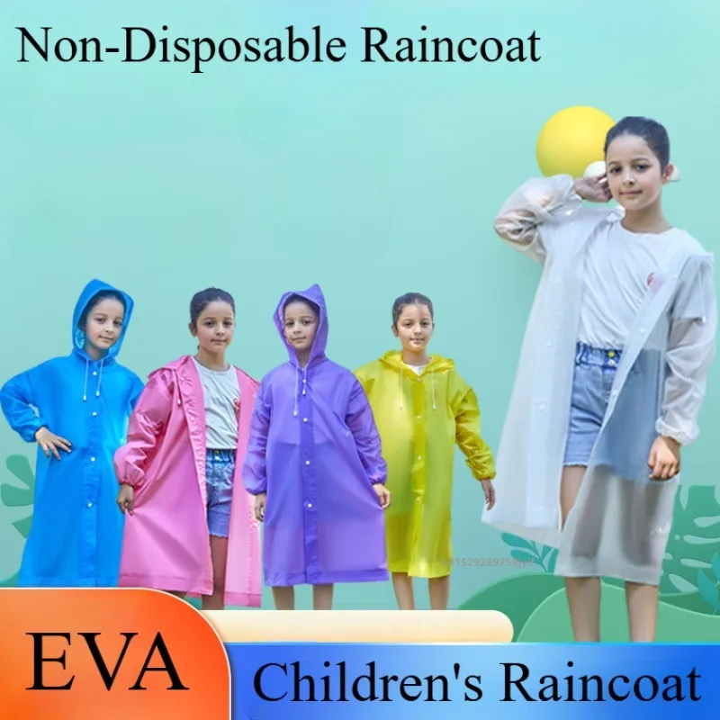 Children Waterproof Rain Poncho Non-Disposable Travel Rain Gear Coat Outdoor Hiking Accessories Child Raincoat Kids Rainwear raincoat poncho