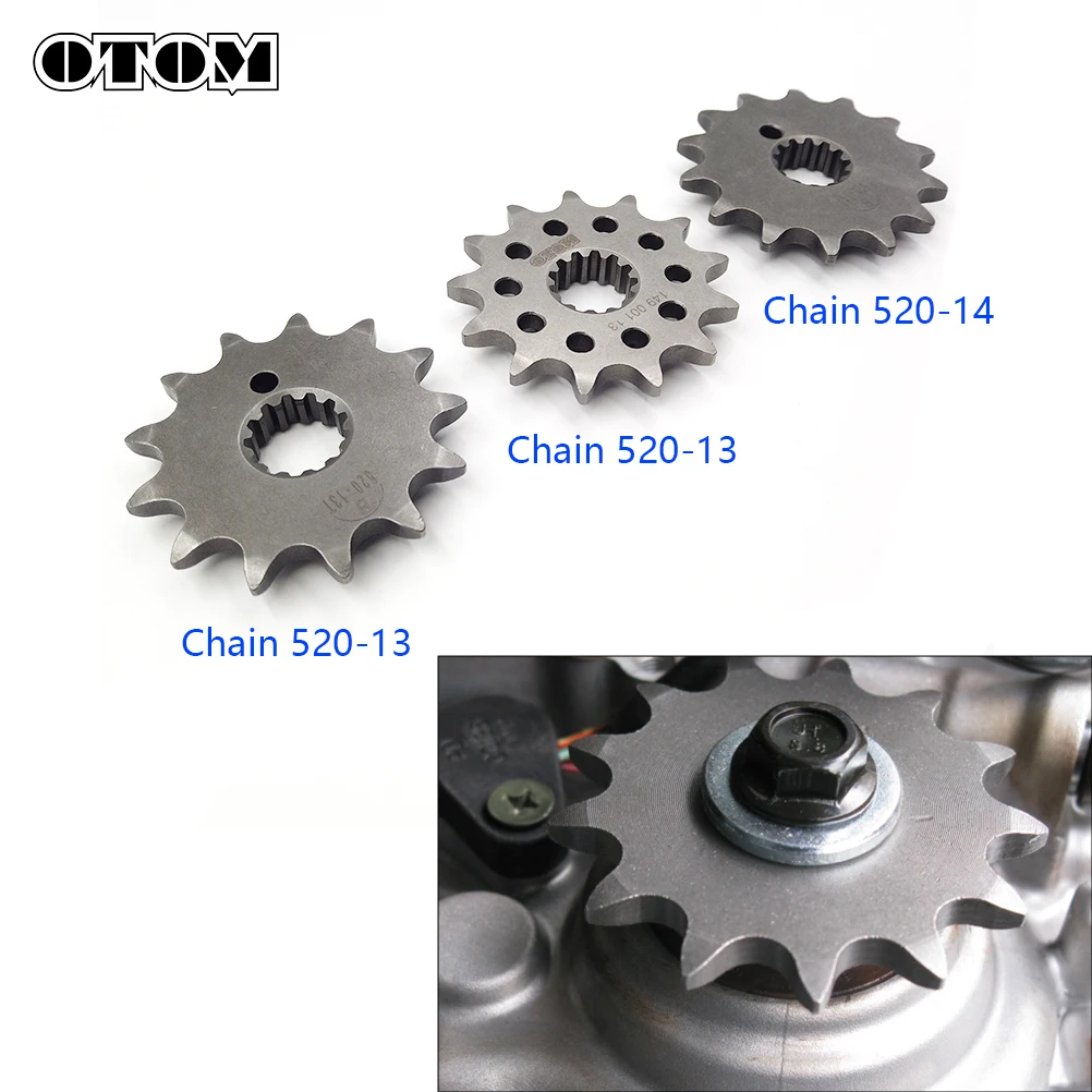 OTOM Motorcycle Front Sprocket 13/14 Teeth Pinion For ZONGSHEN NC250 NC Engine 250CC KAYO T6 K6 BSE J5 RX3 ZS250GY-3 4 Valves