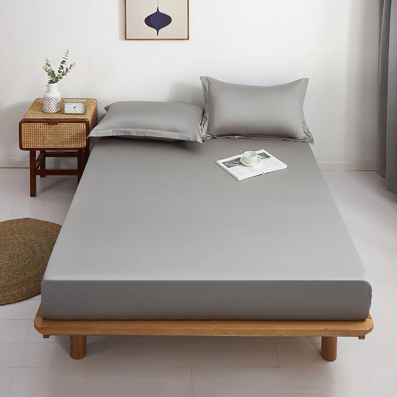 100% Cotton Elastic Fitted Sheet Set High Quality Skin Friendly Double Bed Sheet Set 200x220 Breathable Bedsheet and Pillowcase 4