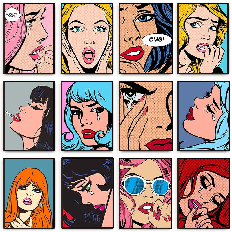 retro-comics-pop-art-sexy-m-dchen-poster-leinwand-malerei-traurig