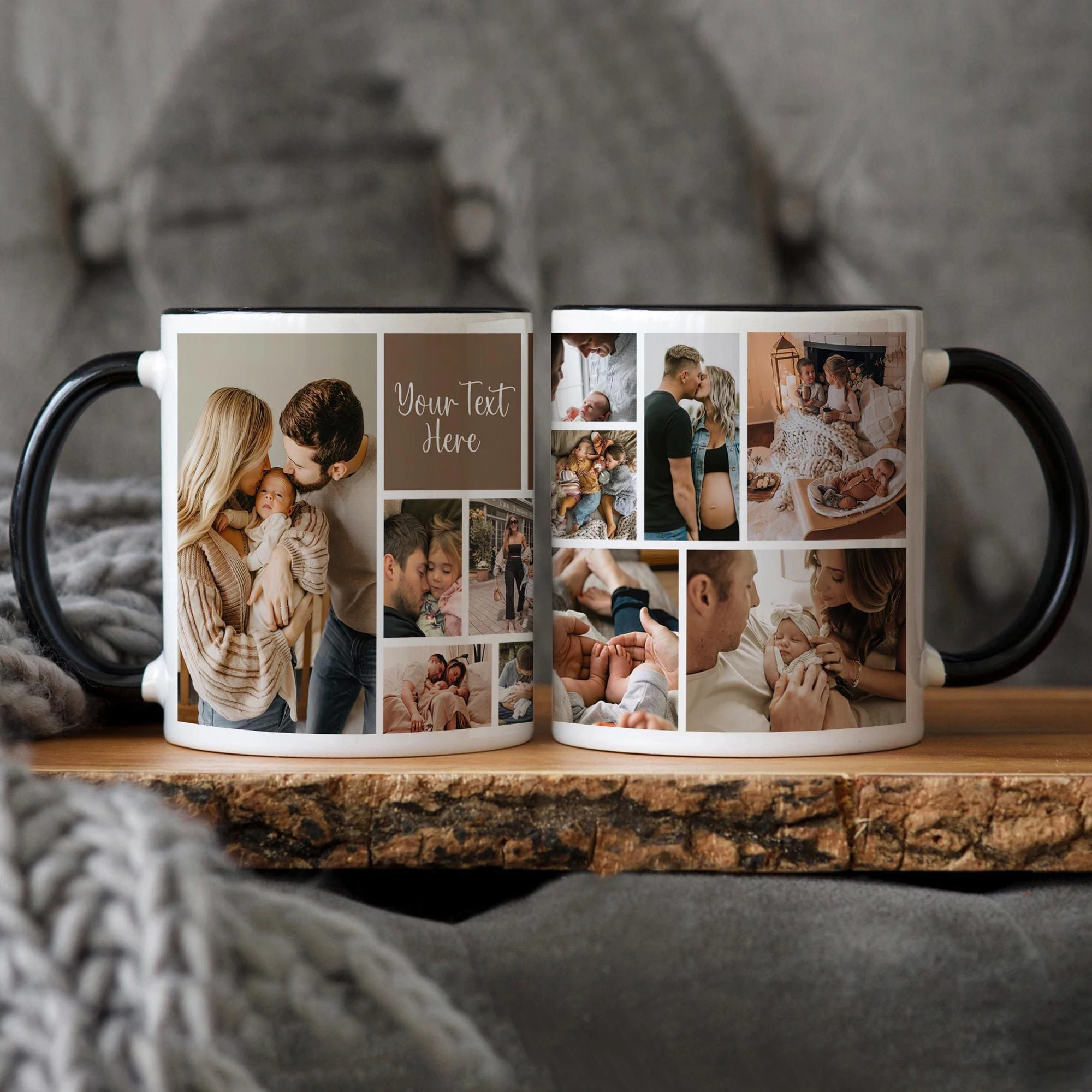 1pc Custom Coffee Cup, Photo Collage Design, Customizable