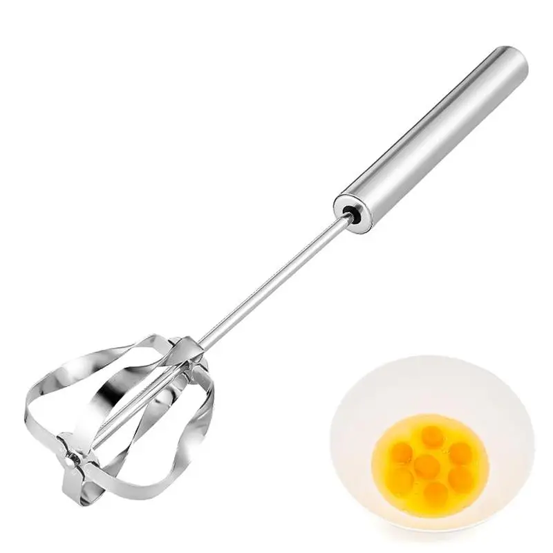 

Egg Whisker Hand Push Rotating Egg Beater Stainless Steel Egg Whisk Semi-Automatic Hand Push Rotary Whisk Blender Versatile Milk