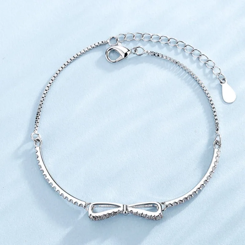 High Quality AAA Zircon Bow Bracelet for Women Fashion Y2K Style Chain Bracelet Party Jewelry Gifts