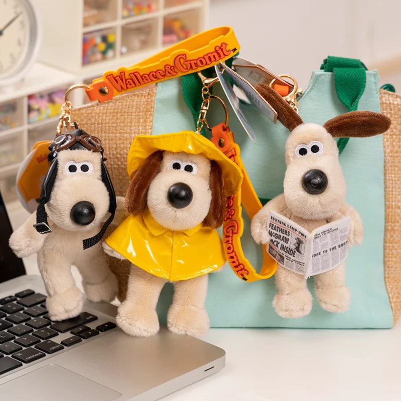 Wallace&Gromit Plush Toy Cartoon Dogs Kawaii Bag Pendant Key Chain Anime Cute Puppy Stuffed Dolls Birthday Xmas Gift