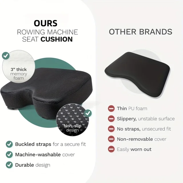 Rowing Machine Seat Cushion for The Concept 2 Rowing Machine - Concept 2 Rower, Recumbent Stationary Bike, WatterRower Seat Pad 4