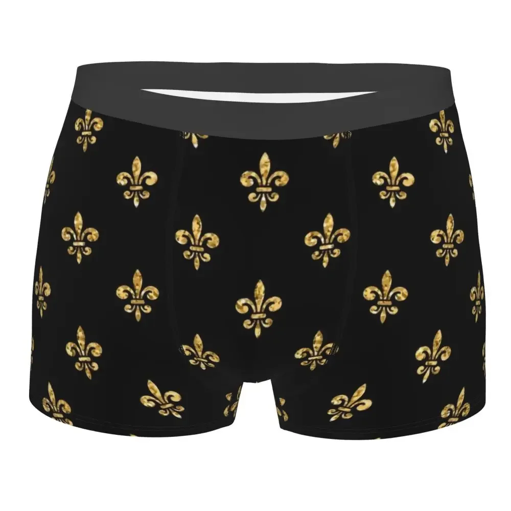 

Men's Fleur De Lis Lily Flower Boxer Shorts Panties Soft Underwear Florence Male Novelty Plus Size Underpants