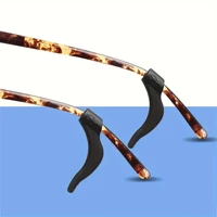 Crochets d'oreille coordonnants en silicone pour femmes et hommes, manchon d'oreille de jambe de lunettes, porte-lunettes anti-chute, accessoires noirs, 5 paires 6