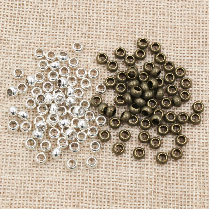 100 teile/los Antike Silber Überzogene Ball Crimp Ende Perlen Dia 5mm Stopper Spacer Perlen Für Diy Schmuck, Die Entdeckungen liefert