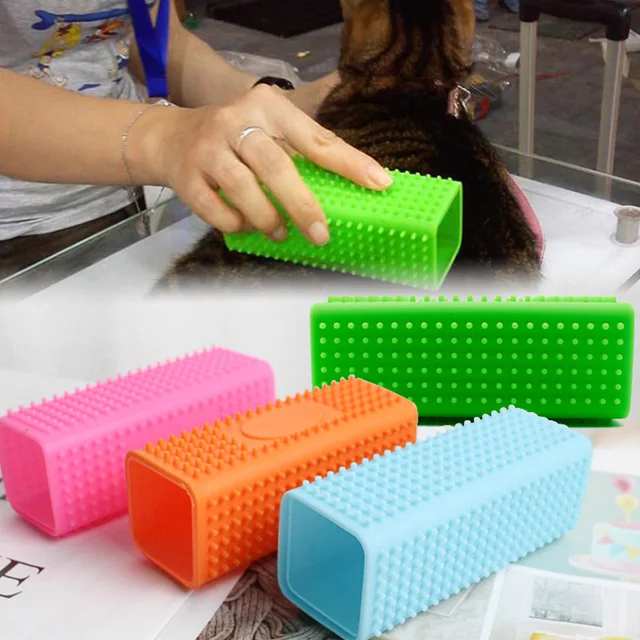 1PC Silicone Hollow Rubber Pet Dog Cat Hair Remover Cars Furniture Carpet Clothe Sofa Cleaner Brush Cat Massage Clean Hair Brush 5
