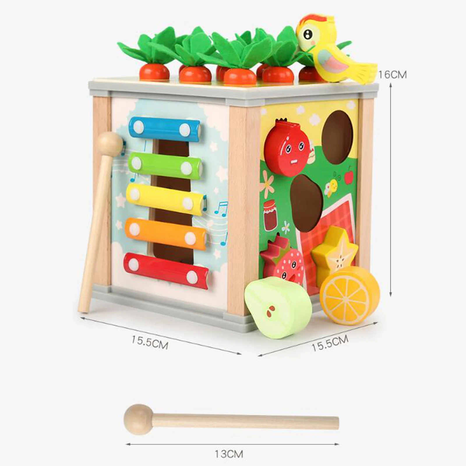 6 In 1 Wooden Montessori Toys Baby Activity Cube