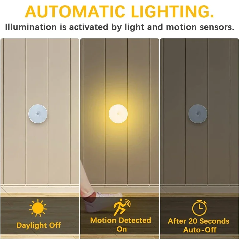 Trade Shop - Luce Notturna Per Bambini Lampada A Induzione Per Corpo U Senza Fili A Led