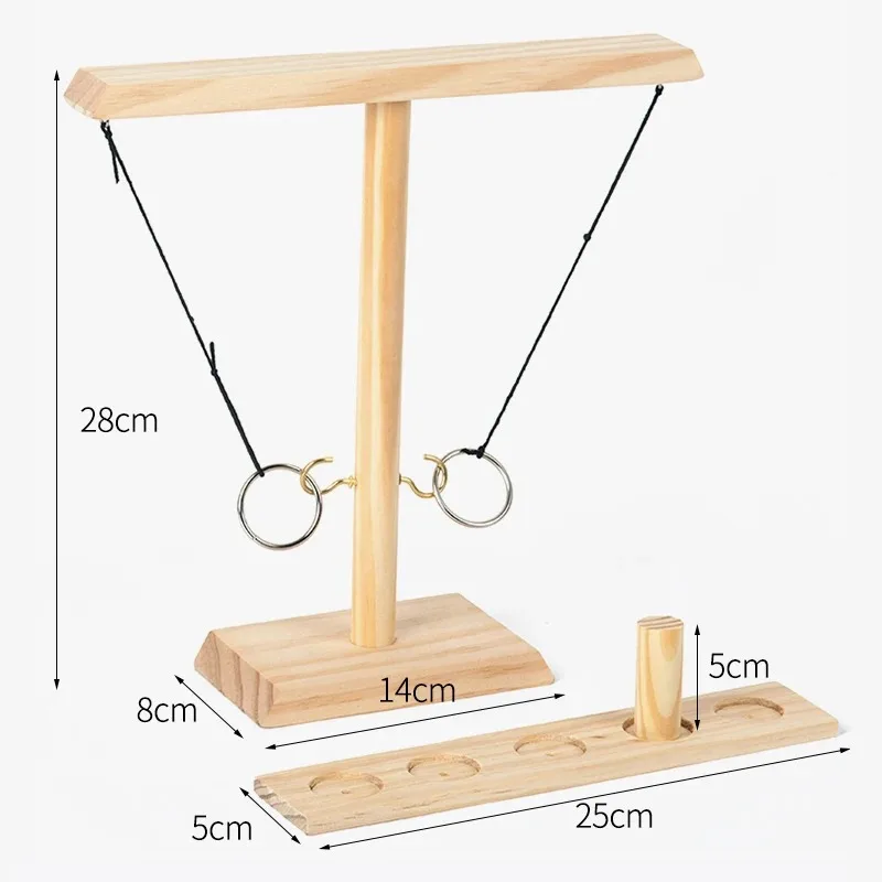 Creative Wooden Hook Ring Game Fast-paced Bar Drinking Interactive Two-player Battle Toss Game Adult Children Family Party Toy 6