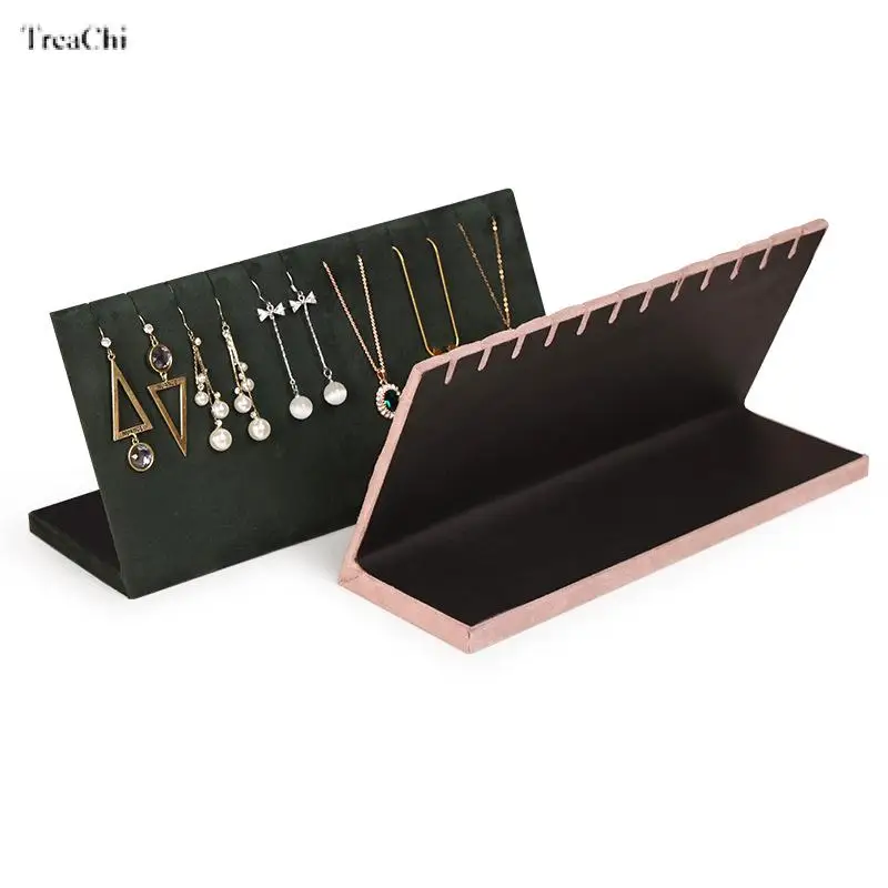 Pink Multiple Necklaces Display Rack Beige Earrings Storage Rack Black Velvet Jewelry Display Photography Props Inset Ornaments