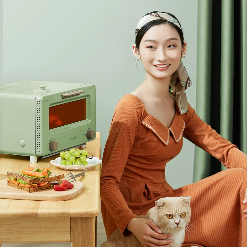 8 Functions Steam Toaster Oven 10L Mini Oven Toaster Kitchen Countertop Steam Heater