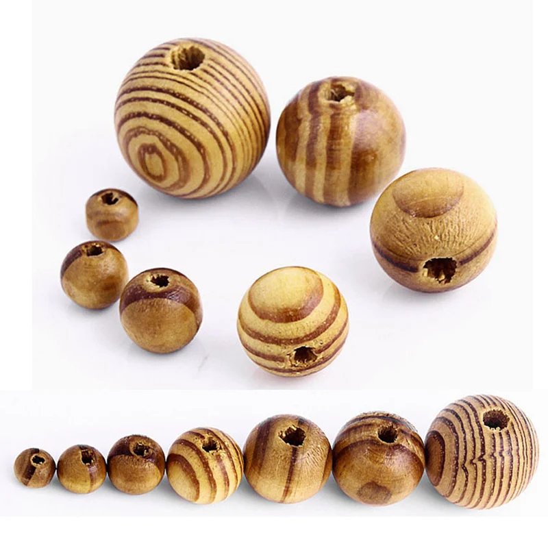 300 Cuentas De Madera De 10 Mm Para Enhebrar, Con Agujero De 3 Mm, Redondas, Cuentas De Madera Natural, Perlas De Madera Para Joyas, Fabricación De Artes, Pulseras, Manualidades Y Manualidades