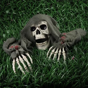 3Pc/Set Halloween Skull Ghost Head Decor Crawling Ghost Trick Simulation Skull Arm Decoration Haunted House Halloween Decoration 2