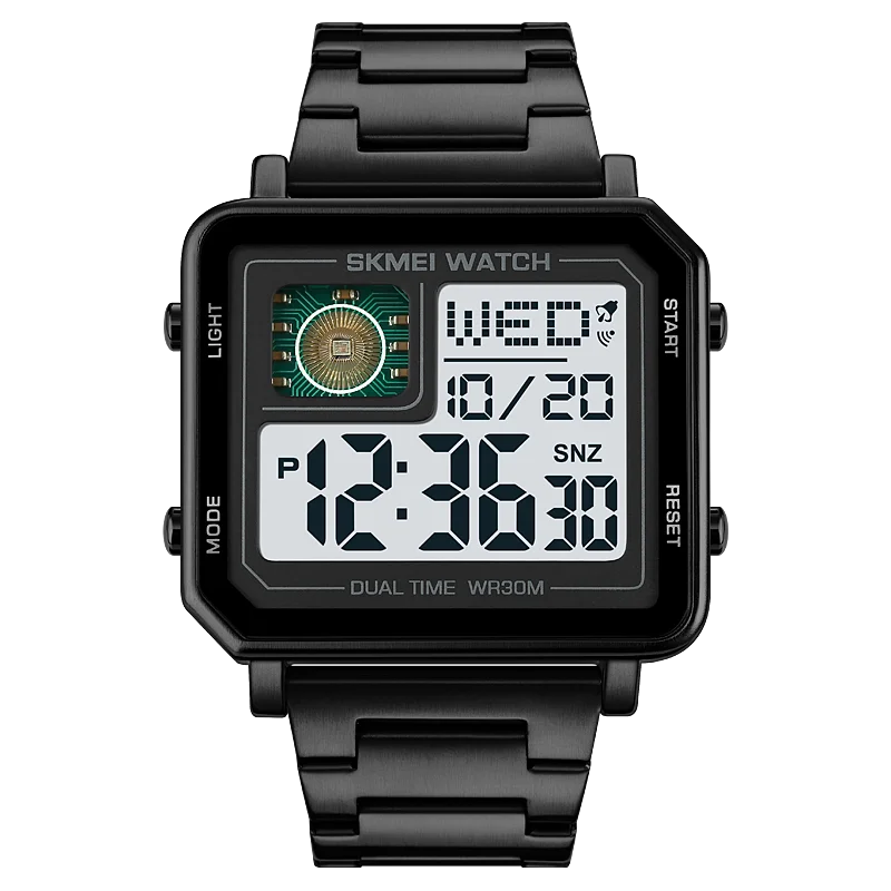 Skmei Voll stahl Sport uhren Herren Hintergrund beleuchtung Digital Countdown Timer Stoppuhr Uhr Armbanduhr wasserdicht montres pour hommes