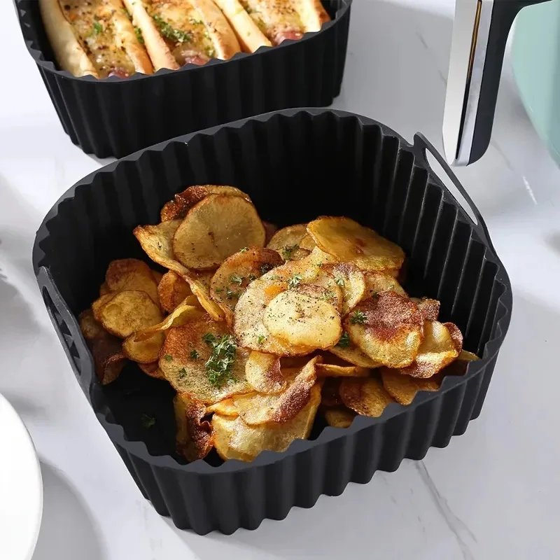 Eco-Friendly Silicone Air Fryer Liners - Non-Stick Square Basket Mats