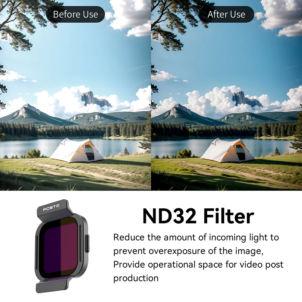 RCSTQ ND Lens Filter for  Flip Optical Glass Lenses Adjustable Filter Set UV CPL