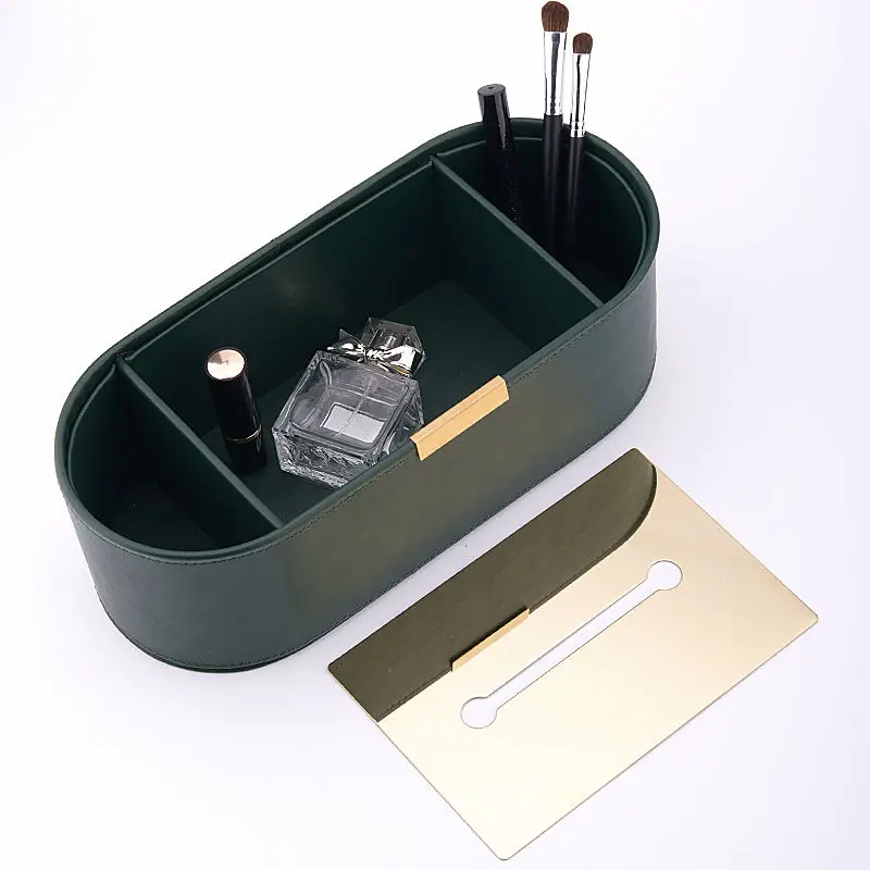Luxury Multifunction PU Leather Tissue Box Remote Sundries Storage Holder Desktop Paper Drawer Art Home Decor Napkin Box 5
