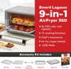 Emeril Lagasse Everyday 360 Air Fryer, 360° Quick Cook Technology, XL capacity,12 Pre-Set Cooking Functions including Bake 2