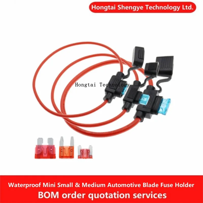Waterproof Mini Small/Medium Automotive Fuse Holder 18/16/14AWG Insert Fuse 3A 5A 7.5A 10A 15A 20A 40A Standard/Mini/Micro Car Fuse Holder