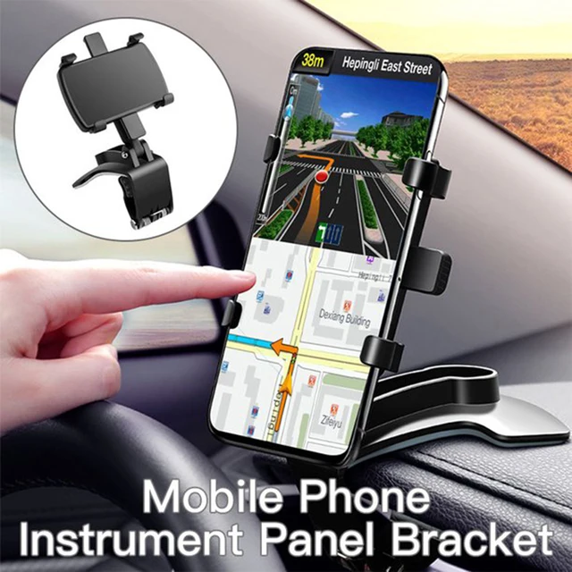 Soporte Universal De Cristal Para Teléfono De Coche - Ajustable En 360 Grados, Seguro Para El Salpicadero La Rejilla De Ventilacion Y El Parabrisas Compatible Con Todos Los Smartphones Negro