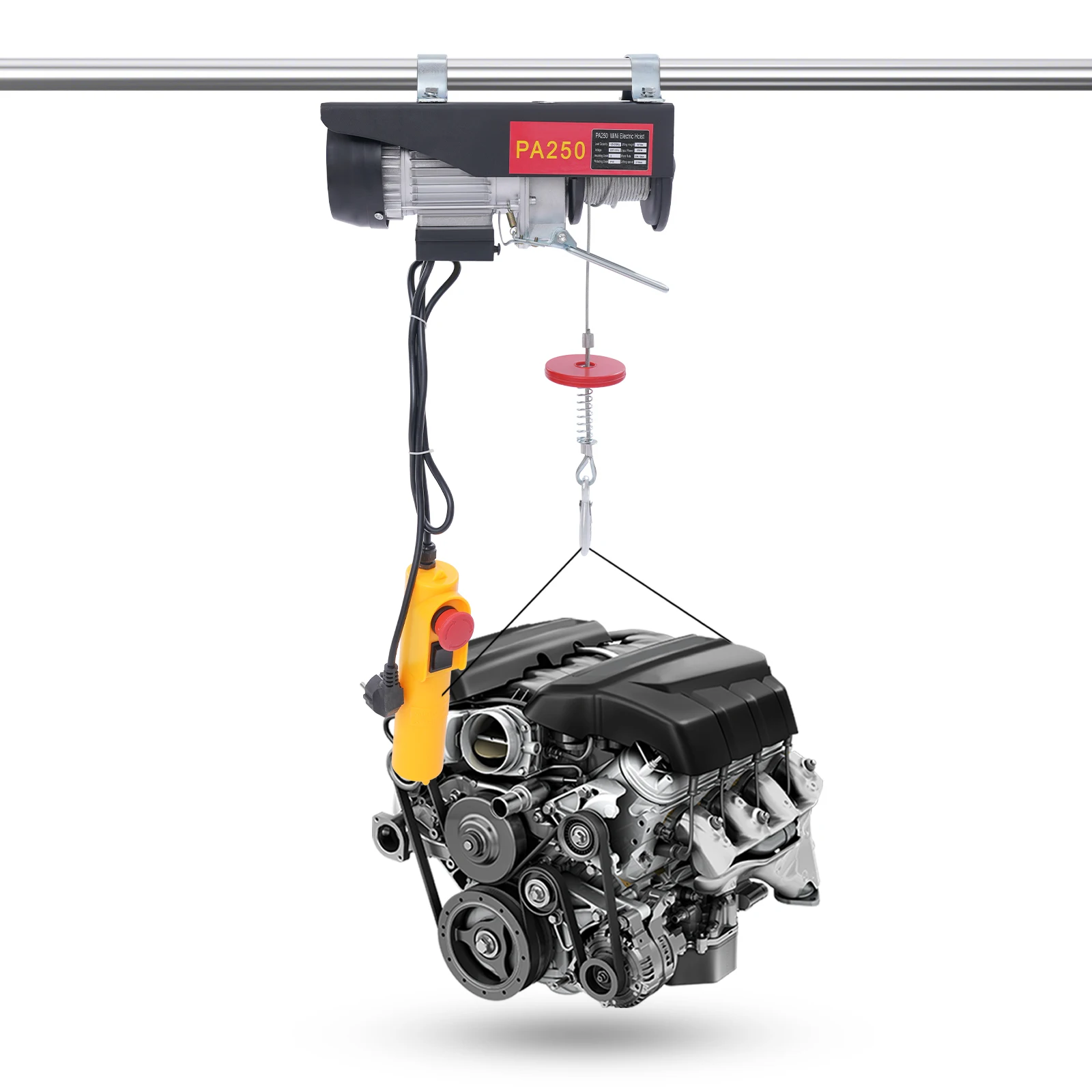 Electric Lift With Cable Remote Control For Garage Warehouse Two Lifting Modes Electric Hoist