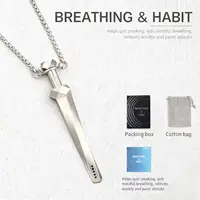 Collier respiratoire à coupe géométrique : paille télescopique à ressort 2 en 1 pour soulager l'anxiété, soulager le stress et la pleine conscience 6