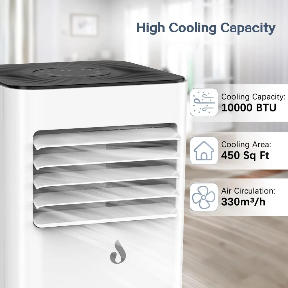 10,000 BTU Portable Air Conditioners, Portable AC With Remote for Room to 450 sq.ft 3 in 1 Air Conditioner With Dehumidification 2